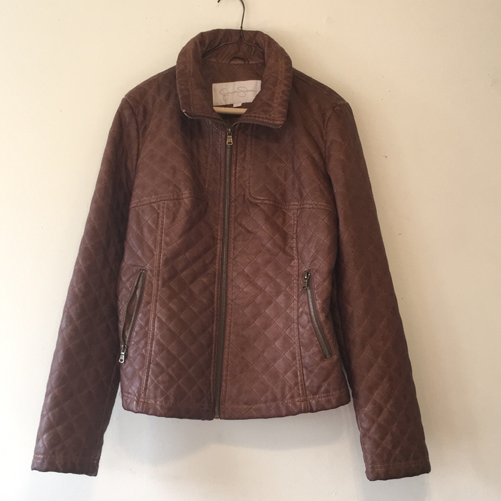 Jesica Simpson faux leather jacket